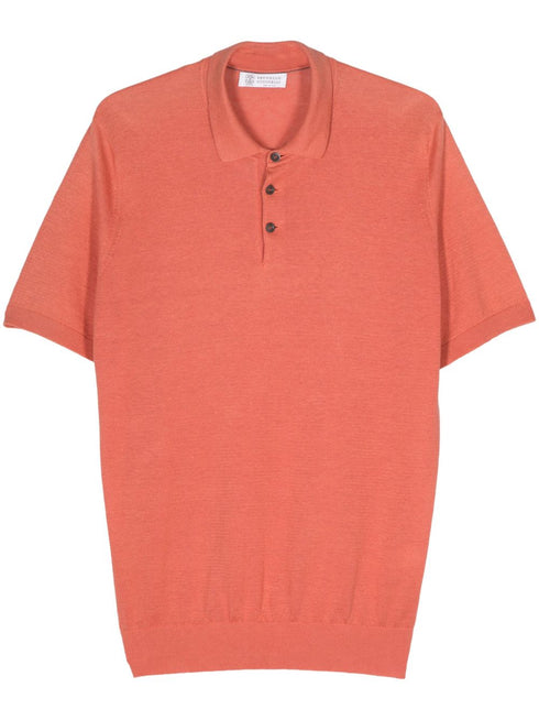 fine-ribbed polo shirt